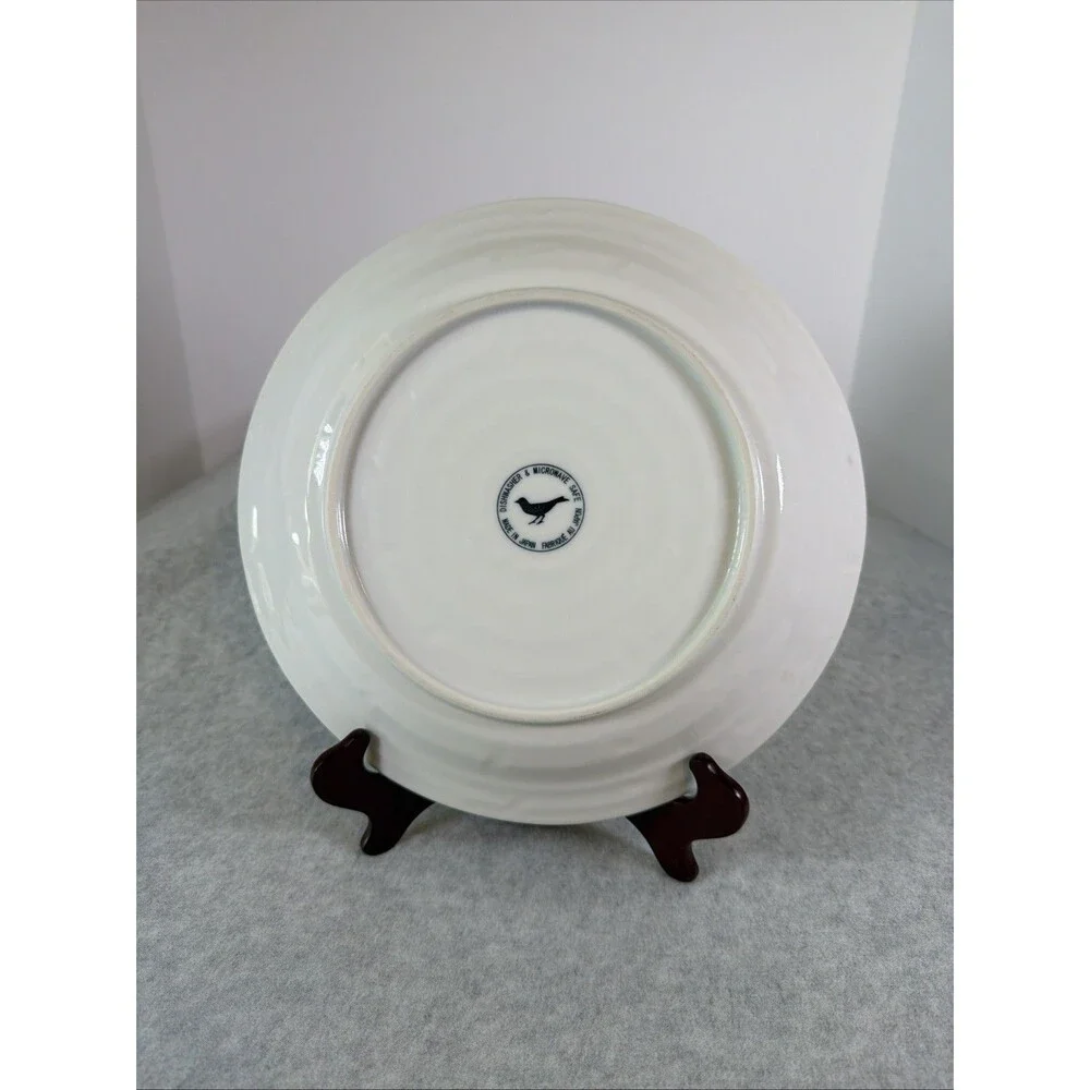Anthropologie Cordoba Blue Yellow Floral Dinner Plate Handpainted Pottery